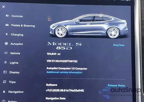 2015 Tesla Model S 70D/85D/P85D from USA, damaged, VIN 5YJSA1H23FF091132